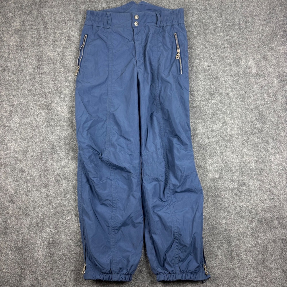 Bogner Vintage Mens Ski Pants Navy Blue Nylon Snow Trousers Size 34 Made in USA